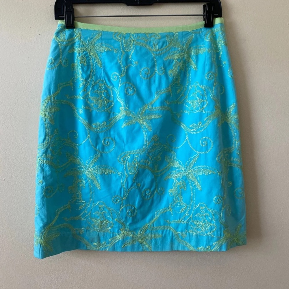 VINTAGE Lilly Pulitzer Turquoise w/Palm Trees